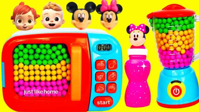 Toy video: Mickey & cocomelon's kitchen | Colorful candy microwave oven img